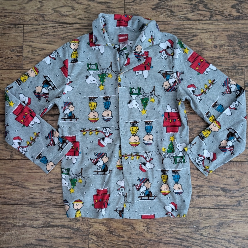 Peanuts Christmas Flannel Pajama Top